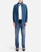 Surchemise en Velours tricoté bleue