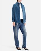 Surchemise en Velours tricoté bleue