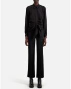 Chemise avec effet drapé noire