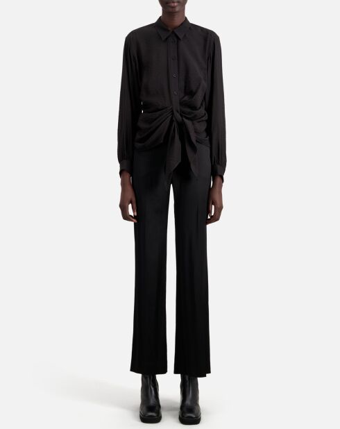 Chemise avec effet drapé noire