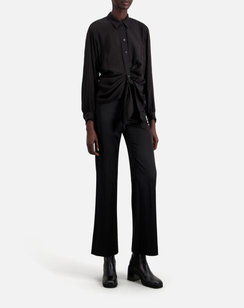 Chemise avec effet drapé noire