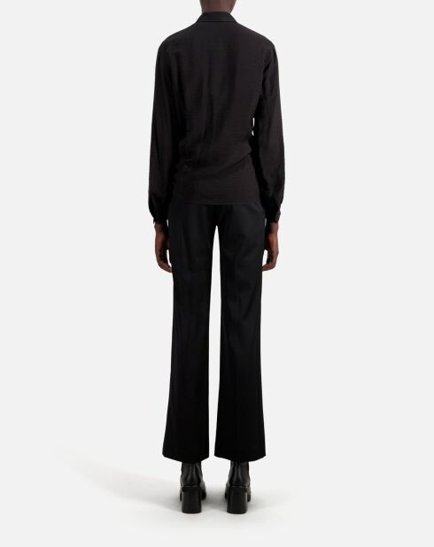 Chemise avec effet drapé noire