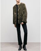 Veste en Fausse Fourrure réversible algue