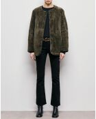 Veste en Fausse Fourrure réversible algue