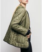 Veste en Fausse Fourrure réversible algue