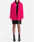 Manteau imitation fourrure rose