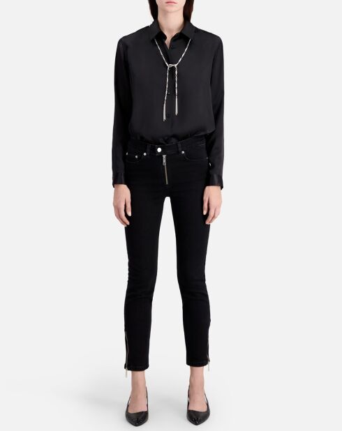 Jean slim avec zip noir