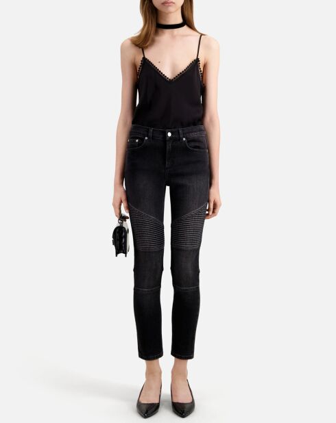 Jean biker slim noir
