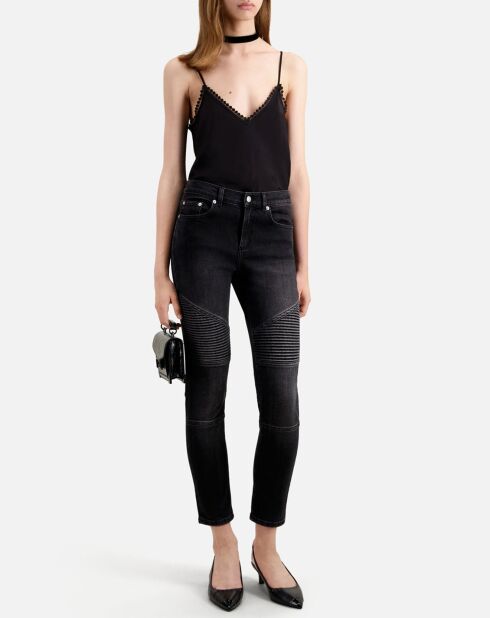 Jean biker slim noir
