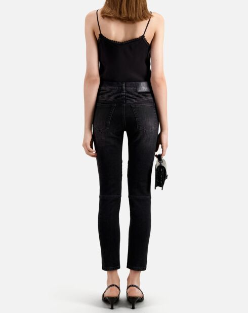 Jean biker slim noir