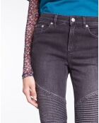 Jean biker slim noir