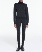 Legging Jacquard Logo All Over noir/gris foncé