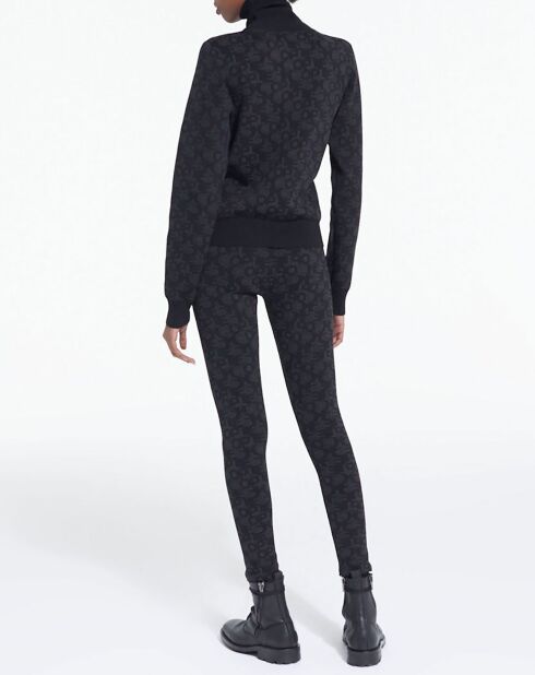 Legging Jacquard Logo All Over noir/gris foncé
