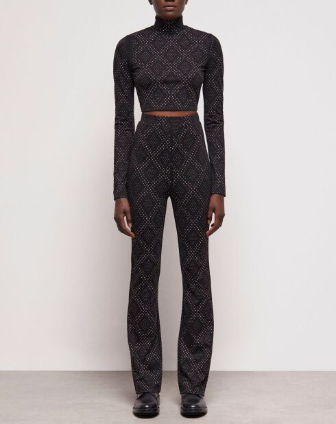 Pantalon à strass noir