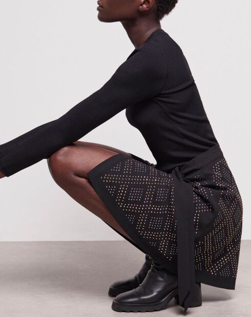 Jupe courte portefeuille noire