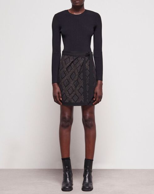 Jupe courte portefeuille noire