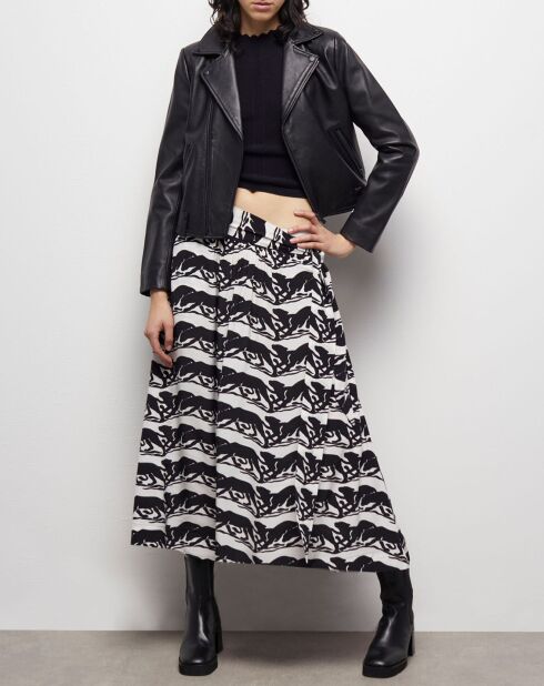 Jupe longue imprimée noire