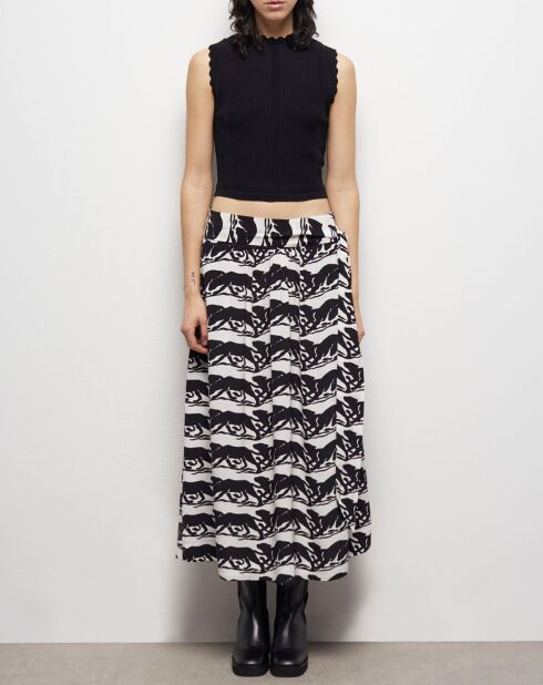 Jupe longue imprimée noire