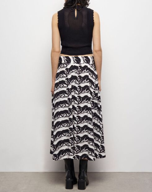 Jupe longue imprimée noire