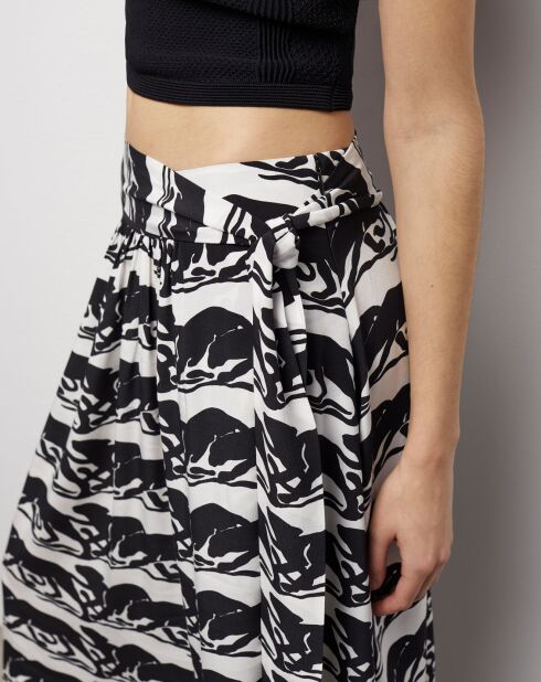 Jupe longue imprimée noire