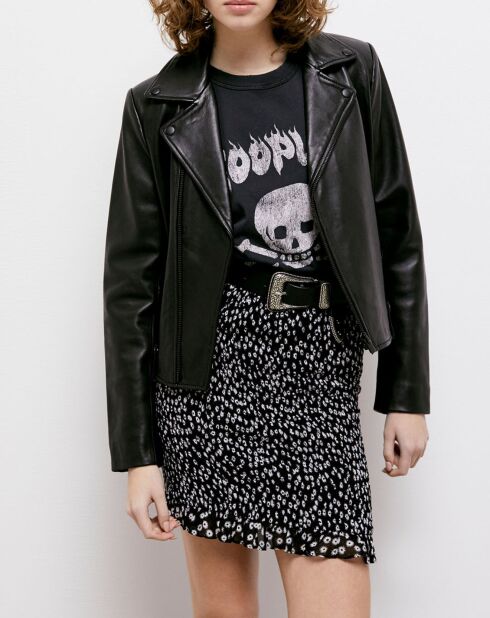 Jupe courte imprimée noire