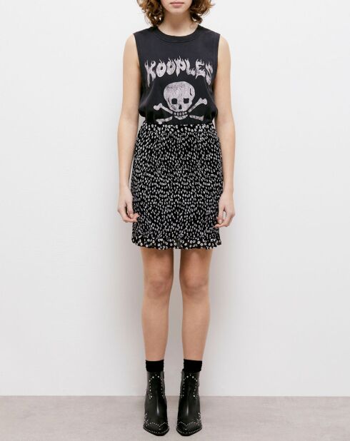 Jupe courte imprimée noire