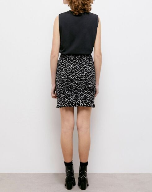 Jupe courte imprimée noire