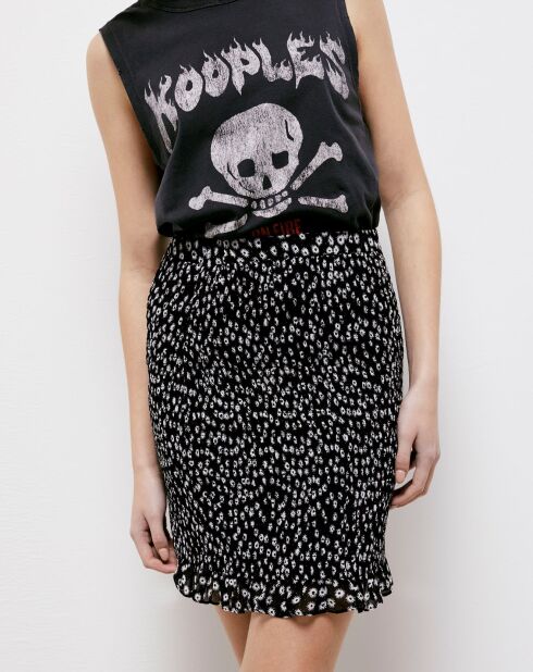 Jupe courte imprimée noire