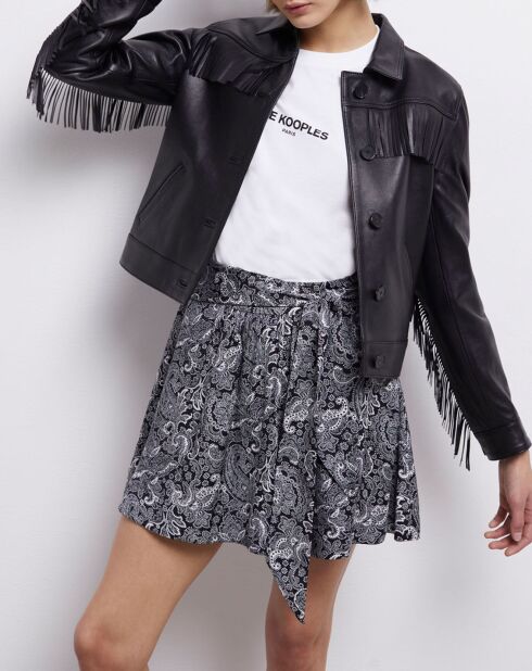 Jupe courte imprimée noire