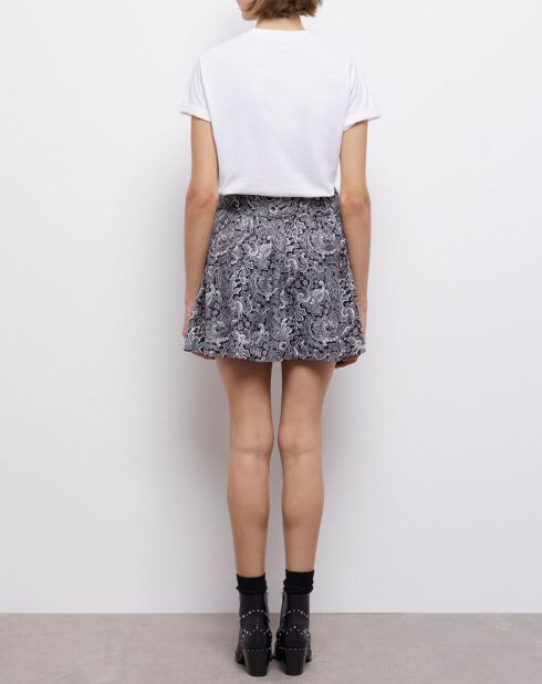 Jupe courte imprimée noire