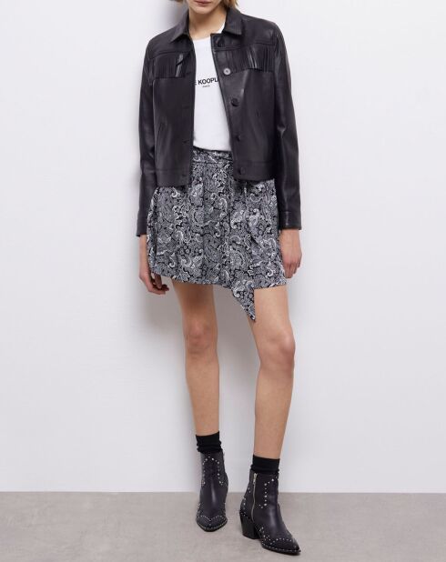 Jupe courte imprimée noire