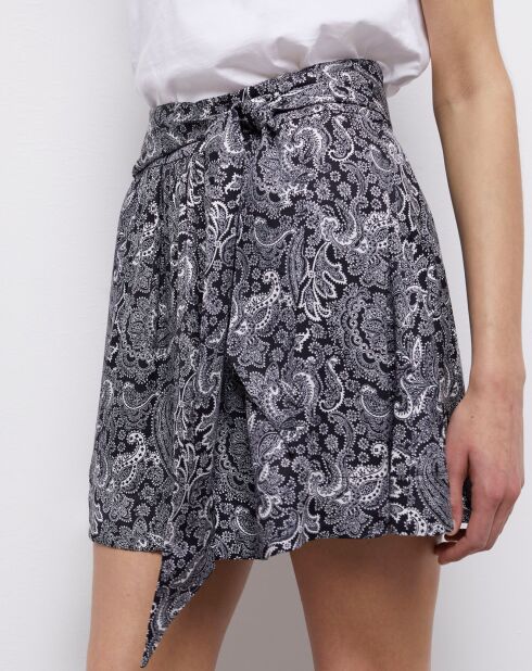 Jupe courte imprimée noire