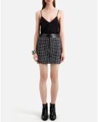 Jupe courte en Tweed noire
