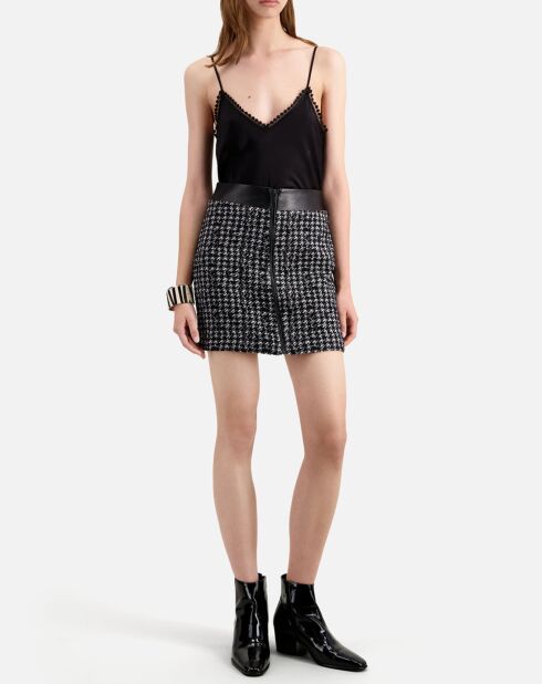 Jupe courte en Tweed noire