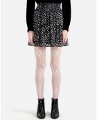 Jupe courte imprimée avec smocks noire