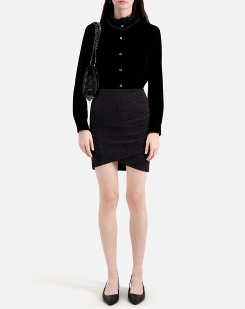 Jupe courte effet pailleté noire