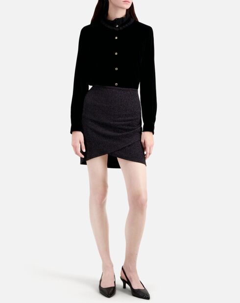 Jupe courte effet pailleté noire