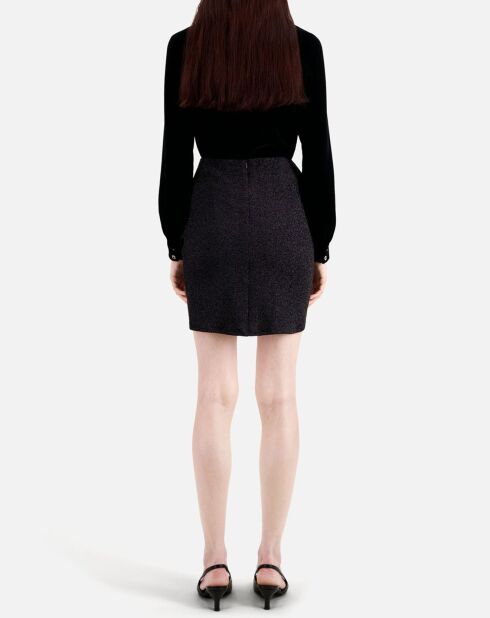 Jupe courte effet pailleté noire