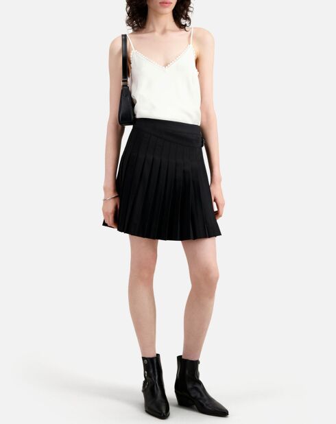Jupe courte noire plissée