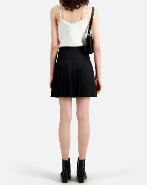 Jupe courte noire plissée