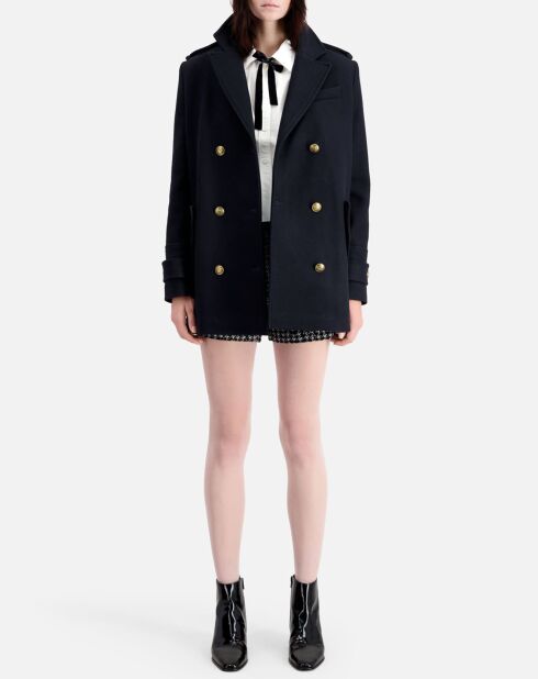 Chaqueta negra en mezcla de lana