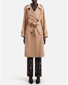 Manteau long en Laine mélangée beige