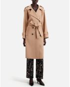 Manteau long en Laine mélangée beige