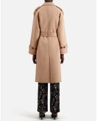 Manteau long en Laine mélangée beige