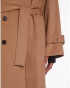 Manteau long en Laine mélangée beige