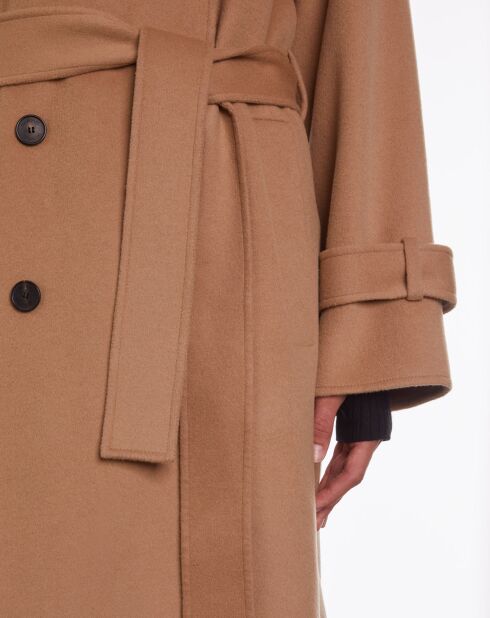 Manteau long en Laine mélangée beige
