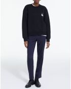 Pantalon Droit Fluide noir/marine