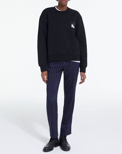Pantalon Droit Fluide noir/marine