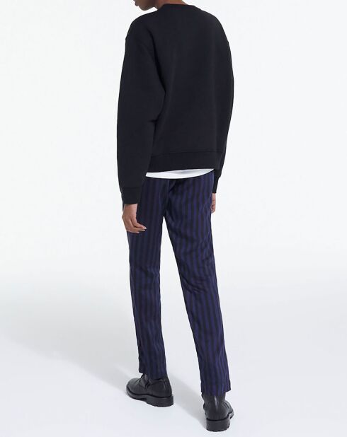Pantalon Droit Fluide noir/marine
