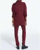 Pantalon Droit Fluide rouge/noir